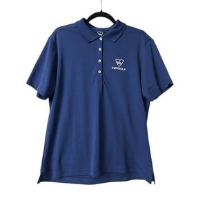 TOPGOLF Polo Shirt Mens L Blue Golf Sport Athletic‎ Outdoors Birdie Lightweight